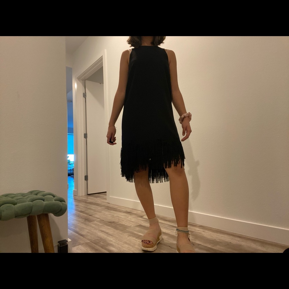 Banana Republic Black Fringe Dress